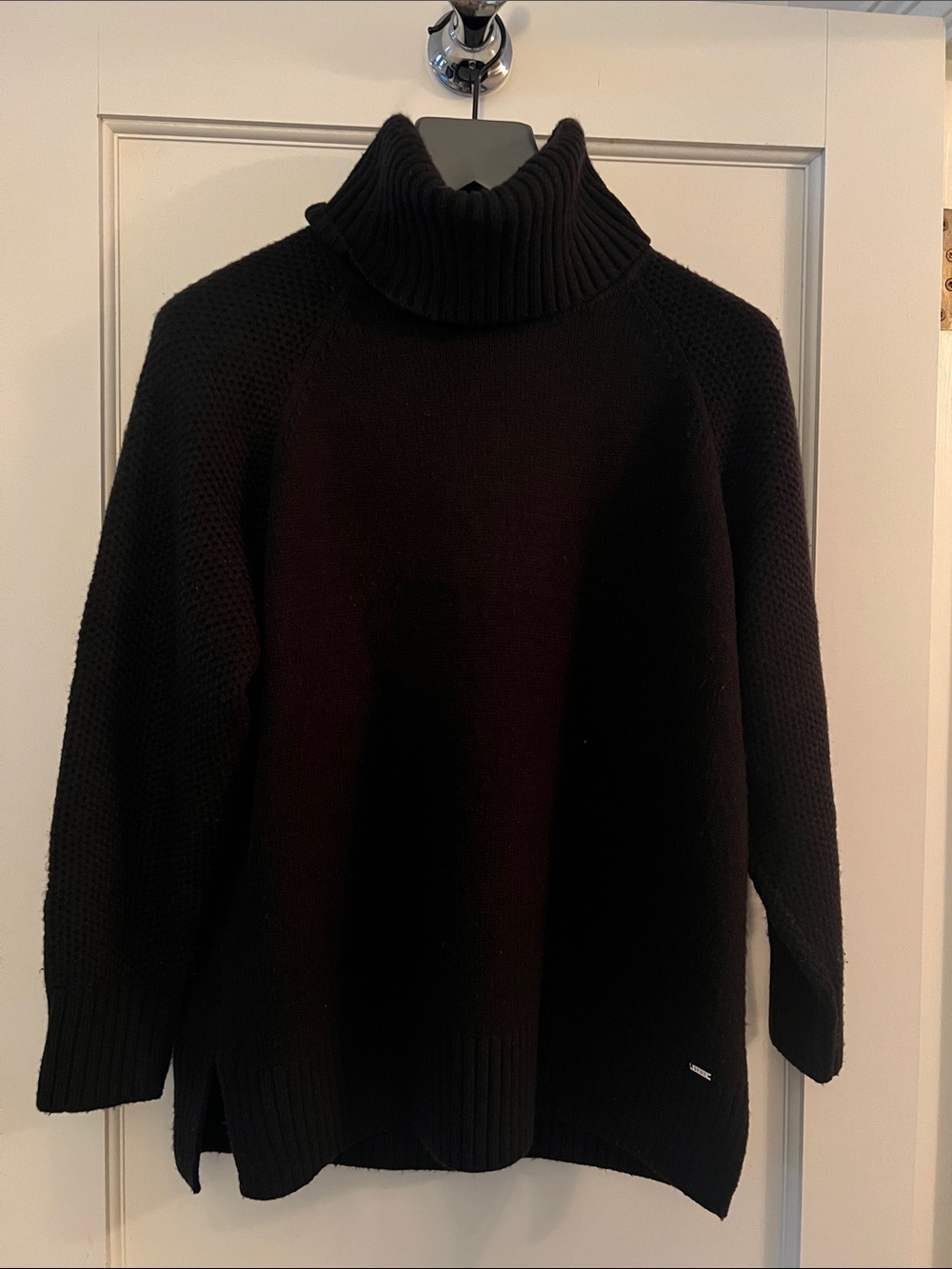 DKNY Black Ribbed Turtleneck Sweater